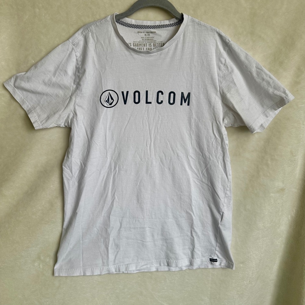 Volcom Graphic Logo T Shirt Men M Medium White Stone Skate Surf Short Sleeve Tee